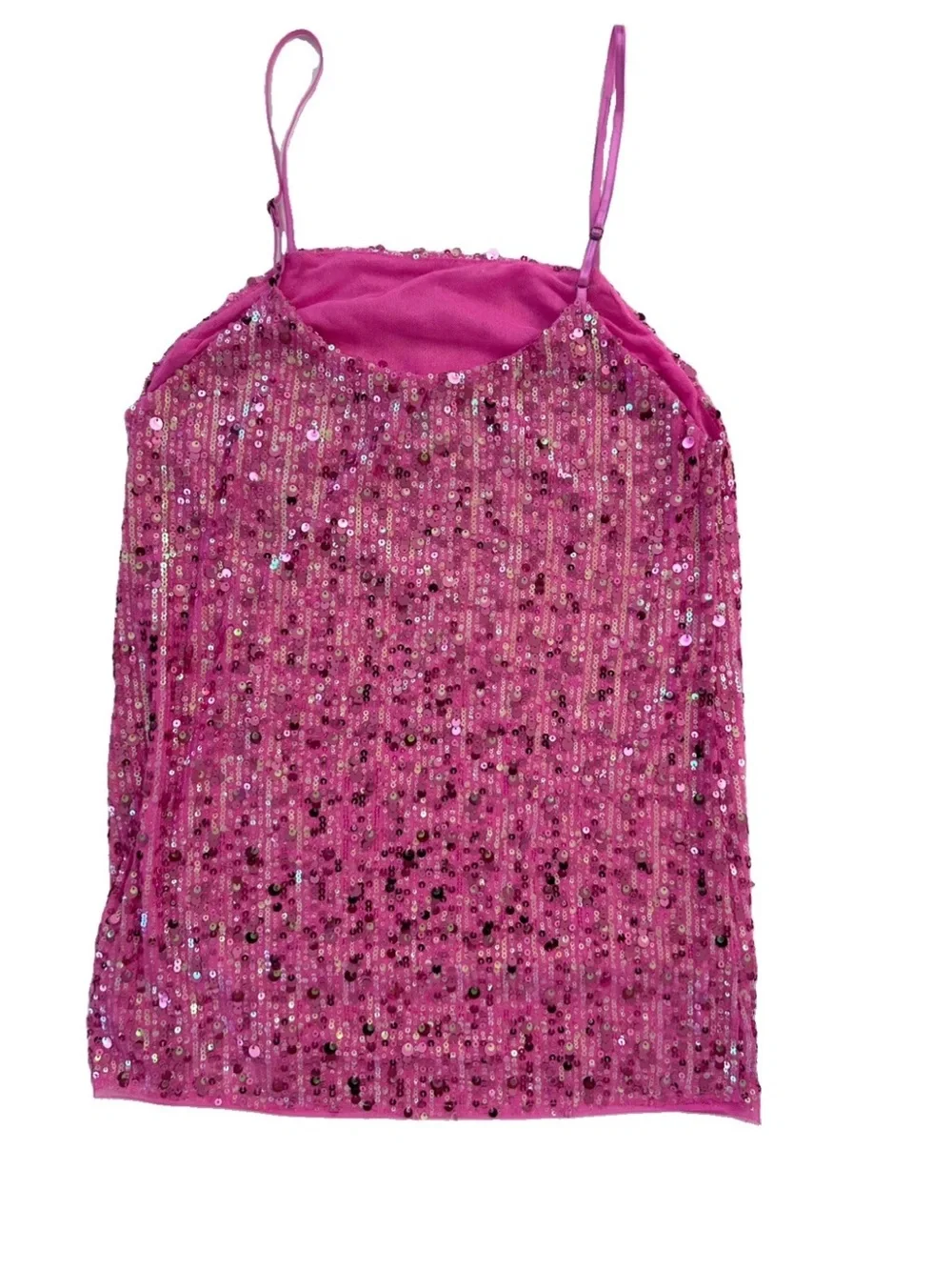 Free People Midnight Kiss Pink Sequin Mini Slipdress NWT Size Small